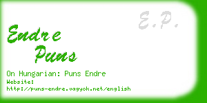 endre puns business card